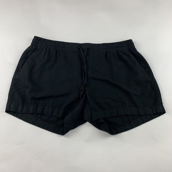 Old Navy Black Linen Blend Pull On Shorts XL - Picture 1 of 5